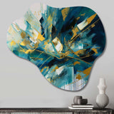 Golden Explosion Triangles V - Asymmetric Metal Wall Art