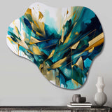 Golden Explosion Triangles VII - Asymmetric Metal Wall Art