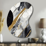 Black Gold Fusion Of Marble I - Asymmetric Metal Wall Art