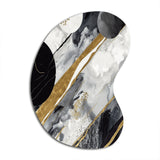 Black Gold Fusion Of Marble I - Asymmetric Metal Wall Art