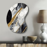 Black Gold Fusion Of Marble I - Asymmetric Metal Wall Art