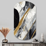 Black Gold Fusion Of Marble I - Asymmetric Metal Wall Art