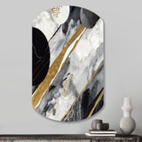 Black Gold Fusion Of Marble I - Asymmetric Metal Wall Art