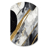 Black Gold Fusion Of Marble I - Asymmetric Metal Wall Art