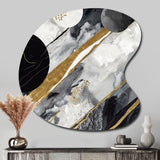 Black Gold Fusion Of Marble I - Asymmetric Metal Wall Art