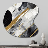 Black Gold Fusion Of Marble I - Asymmetric Metal Wall Art