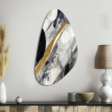 Black Gold Fusion Of Marble I - Asymmetric Metal Wall Art