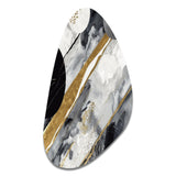 Black Gold Fusion Of Marble I - Asymmetric Metal Wall Art