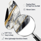 Black Gold Fusion Of Marble I - Asymmetric Metal Wall Art