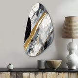 Black Gold Fusion Of Marble I - Asymmetric Metal Wall Art