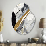 Black Gold Fusion Of Marble I - Asymmetric Metal Wall Art