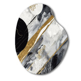 Black Gold Fusion Of Marble I - Asymmetric Metal Wall Art