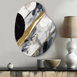 Black Gold Fusion Of Marble I - Asymmetric Metal Wall Art