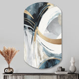 Black Gold Fusion Of Marble II - Asymmetric Metal Wall Art