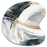 Black Gold Fusion Of Marble II - Asymmetric Metal Wall Art