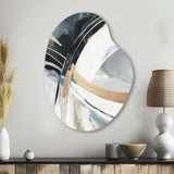 Black Gold Fusion Of Marble II - Asymmetric Metal Wall Art