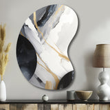 Black And Gold Harmony Of Marble I - Asymmetric Metal Wall Art