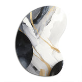 Black And Gold Harmony Of Marble I - Asymmetric Metal Wall Art