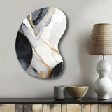 Black And Gold Harmony Of Marble I - Asymmetric Metal Wall Art