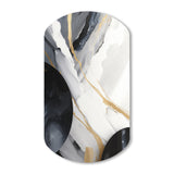 Black And Gold Harmony Of Marble I - Asymmetric Metal Wall Art