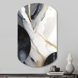 Black And Gold Harmony Of Marble I - Asymmetric Metal Wall Art