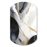 Black And Gold Harmony Of Marble I - Asymmetric Metal Wall Art