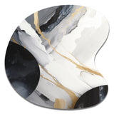 Black And Gold Harmony Of Marble I - Asymmetric Metal Wall Art