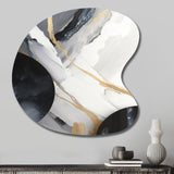 Black And Gold Harmony Of Marble I - Asymmetric Metal Wall Art