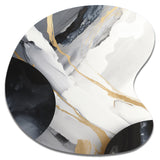 Black And Gold Harmony Of Marble I - Asymmetric Metal Wall Art