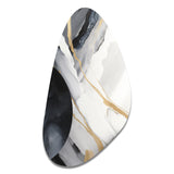 Black And Gold Harmony Of Marble I - Asymmetric Metal Wall Art