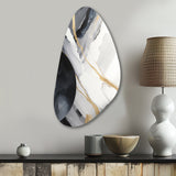 Black And Gold Harmony Of Marble I - Asymmetric Metal Wall Art