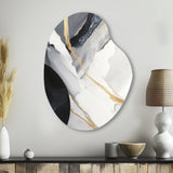 Black And Gold Harmony Of Marble I - Asymmetric Metal Wall Art