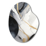 Black And Gold Harmony Of Marble I - Asymmetric Metal Wall Art