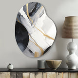 Black And Gold Harmony Of Marble I - Asymmetric Metal Wall Art