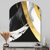 Black And Gold Harmony Of Marble IV - Asymmetric Metal Wall Art