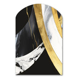 Black And Gold Harmony Of Marble IV - Asymmetric Metal Wall Art