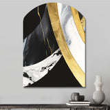 Black And Gold Harmony Of Marble IV - Asymmetric Metal Wall Art