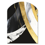 Black And Gold Harmony Of Marble IV - Asymmetric Metal Wall Art