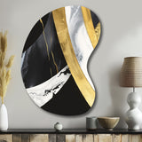 Black And Gold Harmony Of Marble IV - Asymmetric Metal Wall Art