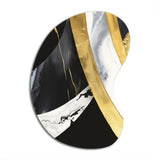 Black And Gold Harmony Of Marble IV - Asymmetric Metal Wall Art