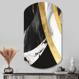 Black And Gold Harmony Of Marble IV - Asymmetric Metal Wall Art