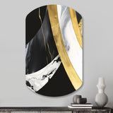 Black And Gold Harmony Of Marble IV - Asymmetric Metal Wall Art