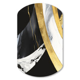 Black And Gold Harmony Of Marble IV - Asymmetric Metal Wall Art