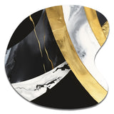 Black And Gold Harmony Of Marble IV - Asymmetric Metal Wall Art