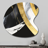 Black And Gold Harmony Of Marble IV - Asymmetric Metal Wall Art