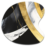 Black And Gold Harmony Of Marble IV - Asymmetric Metal Wall Art