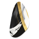 Black And Gold Harmony Of Marble IV - Asymmetric Metal Wall Art