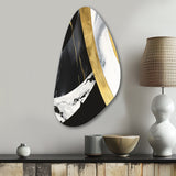 Black And Gold Harmony Of Marble IV - Asymmetric Metal Wall Art