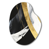 Black And Gold Harmony Of Marble IV - Asymmetric Metal Wall Art