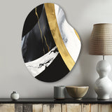 Black And Gold Harmony Of Marble IV - Asymmetric Metal Wall Art